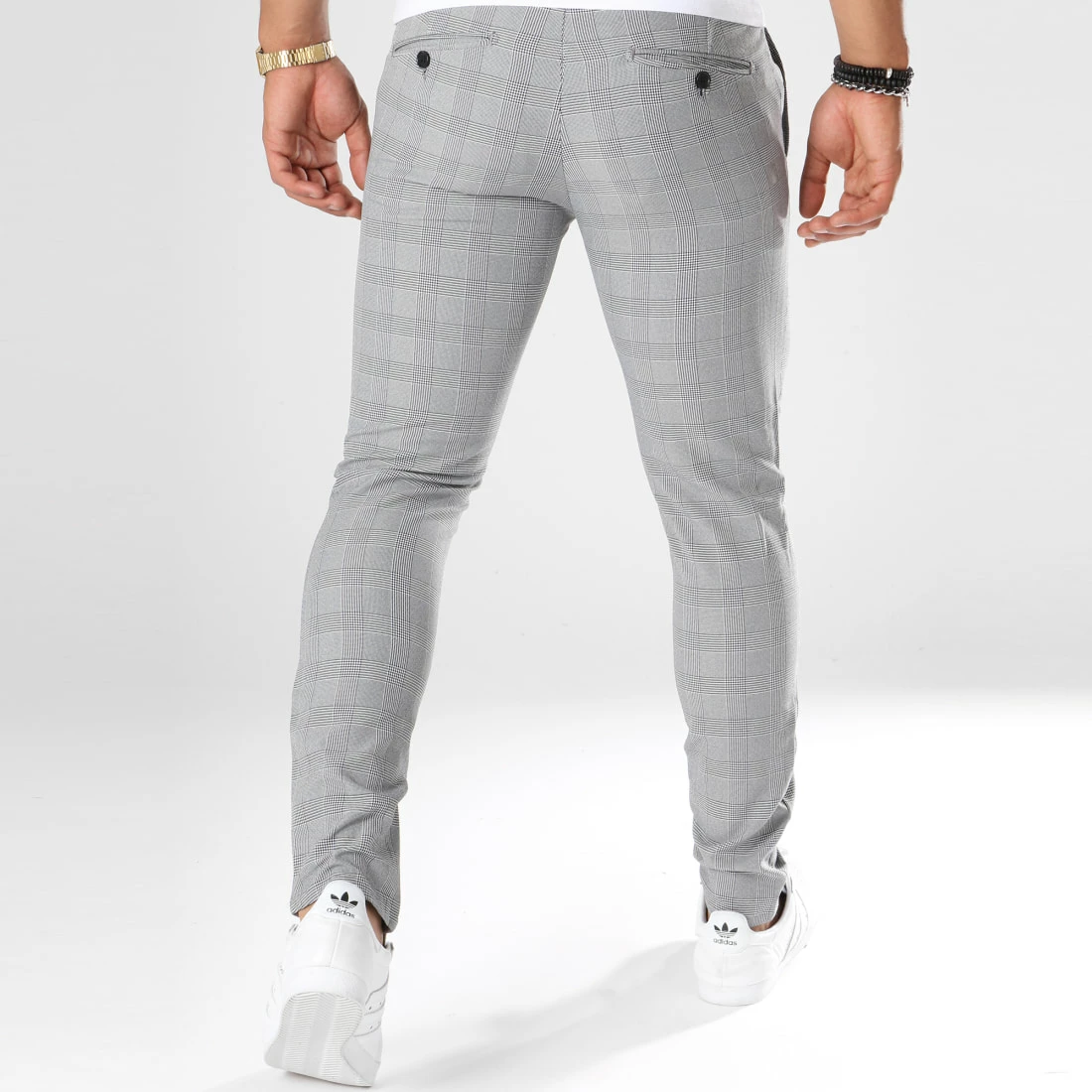 Tout neuf 😍 Pantalon Super Slim Fit A Carreaux 28001 Gris de Mackten 🥰 7 Tout neuf 😍 Pantalon Super Slim Fit A Carreaux 28001 Gris de Mackten 🥰 – Image 5