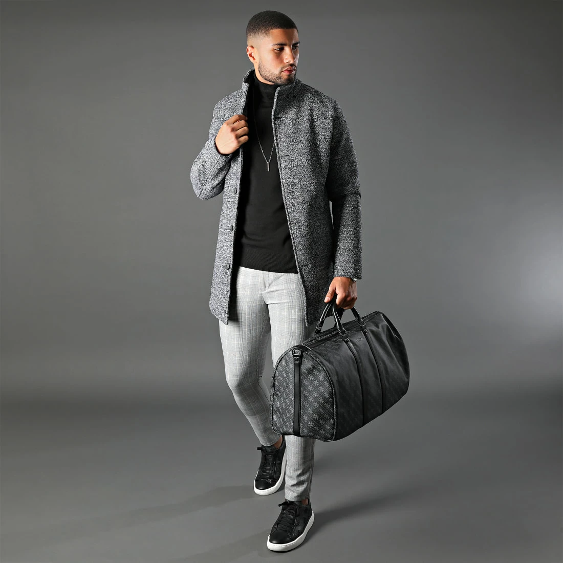 Promo 💯 Pantalon Super Skinny Fit A Carreaux 28010 Gris Détails Beige de Mackten 🛒 7 Promo 💯 Pantalon Super Skinny Fit A Carreaux 28010 Gris Détails Beige de Mackten 🛒 – Image 6