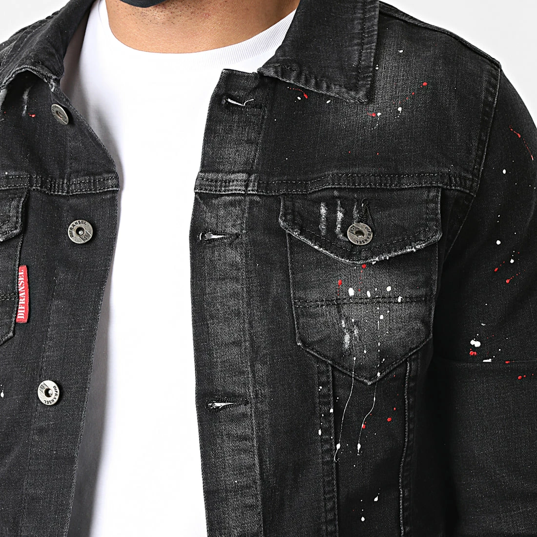 Offres 🛒 Veste Jean 2048-A Noir de Mackten 😀 3 Offres 🛒 Veste Jean 2048-A Noir de Mackten 😀 – Image 2