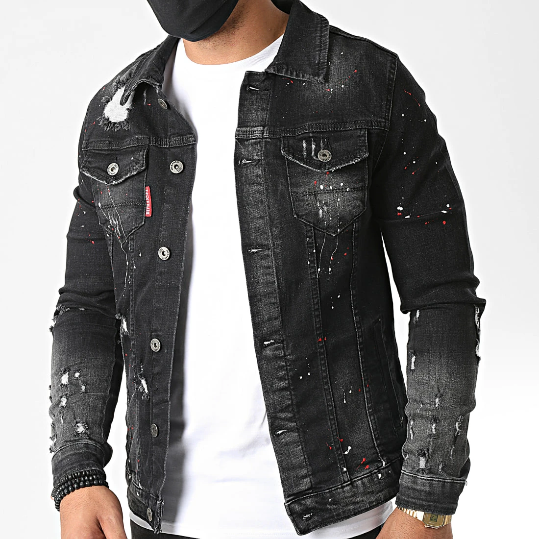 Offres 🛒 Veste Jean 2048-A Noir de Mackten 😀 4 Offres 🛒 Veste Jean 2048-A Noir de Mackten 😀 – Image 3