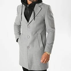 De gros 🌟 Manteau Capuche MK5013 Gris Chiné de Mackten ✔️ -Promos Mackten Magasin mackten 237989 MK5013 GREY 20201016T140324 03