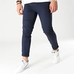 Promos Mackten Magasin 22 Remise 👏 Pantalon Chino MKP132 Bleu Marine de Mackten 😉