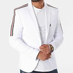 Meilleur prix 😉 Veste Blazer A Bandes Paco Blanc de Mackten ✔️ -Promos Mackten Magasin mackten 265831 PACO 4 20210512T161403 03