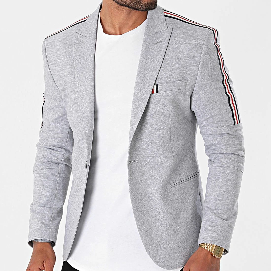 Tout neuf 🧨 Veste Blazer A Bandes Aldo Gris Chiné de Mackten 🔥 3 Tout neuf 🧨 Veste Blazer A Bandes Aldo Gris Chiné de Mackten 🔥