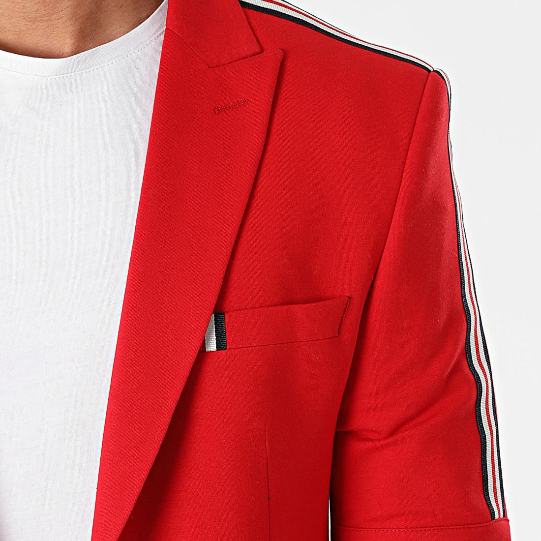 De gros ⭐ Veste Blazer A Bandes Rocco Rouge de Mackten ✨ 4 De gros ⭐ Veste Blazer A Bandes Rocco Rouge de Mackten ✨ – Image 2