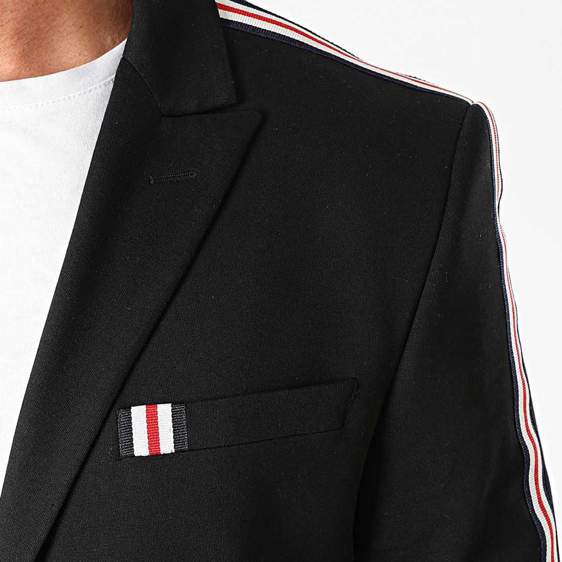 Sortie ⭐ Veste Blazer A Bandes Gino Noir de Mackten 👍 4 Sortie ⭐ Veste Blazer A Bandes Gino Noir de Mackten 👍 – Image 2