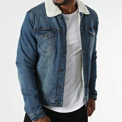 Grosses soldes ❤️ Veste Jean Col Fourrure 2460 Bleu Denim de Mackten ⭐ -Promos Mackten Magasin mackten 282024 DC 2460 BLUE 20210903T120905 03