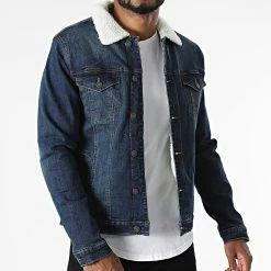 Bon marché ❤️ Veste Jean Col Fourrure 2439 Bleu Brut de Mackten 😀 -Promos Mackten Magasin mackten 282026 DC 2439 BLUE 20210903T120930 03