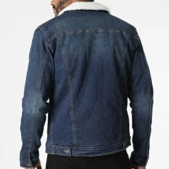 Bon marché ❤️ Veste Jean Col Fourrure 2439 Bleu Brut de Mackten 😀 -Promos Mackten Magasin mackten 282026 DC 2439 BLUE 20210903T120931 04