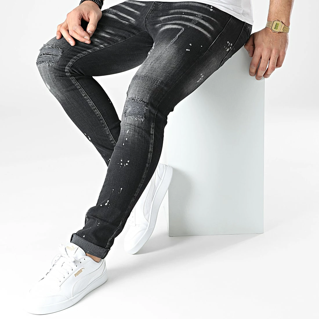Vente flash 🌟 Jean Skinny J1232 Gris Anthracite de Mackten 💯 5 Vente flash 🌟 Jean Skinny J1232 Gris Anthracite de Mackten 💯 – Image 3