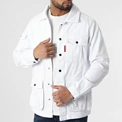 Meilleur prix 🥰 Veste Jean V1008 Blanc de Mackten 🌟