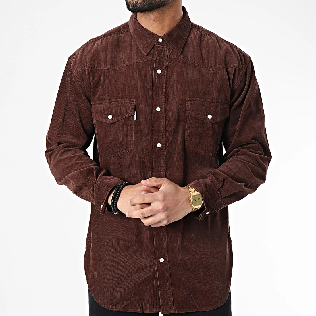 Tout neuf 🎉 Chemise Manches Longues Velours VE401 Marron Foncé de Mackten 🧨 5 Tout neuf 🎉 Chemise Manches Longues Velours VE401 Marron Foncé de Mackten 🧨 – Image 3