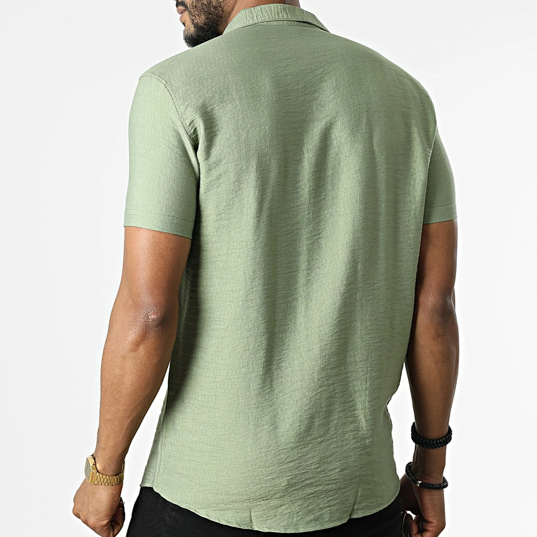 Promo 😉 Chemise Manches Courtes MC-1030 Vert Kaki de Mackten 🎉 6 Promo 😉 Chemise Manches Courtes MC-1030 Vert Kaki de Mackten 🎉 – Image 4