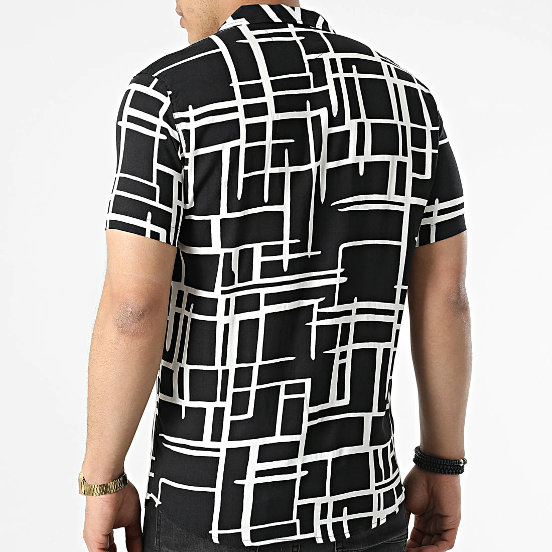 Sortie 🔔 Chemise Manches Courtes MC-1035 Noir de Mackten 🎁 6 Sortie 🔔 Chemise Manches Courtes MC-1035 Noir de Mackten 🎁 – Image 4