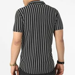 Budget 😍 Chemise Manches Courtes A Rayures MCR-10 Noir de Mackten 🔥 -Promos Mackten Magasin mackten 316388 MCR 10 NOIR 20220426T150948 04