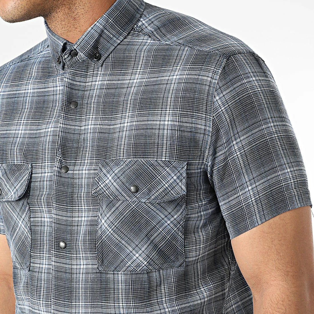 Grosses soldes 🌟 Chemise Manches Courtes A Carreaux MCC-003 Bleu Marine de Mackten 💯 4 Grosses soldes 🌟 Chemise Manches Courtes A Carreaux MCC-003 Bleu Marine de Mackten 💯 – Image 2