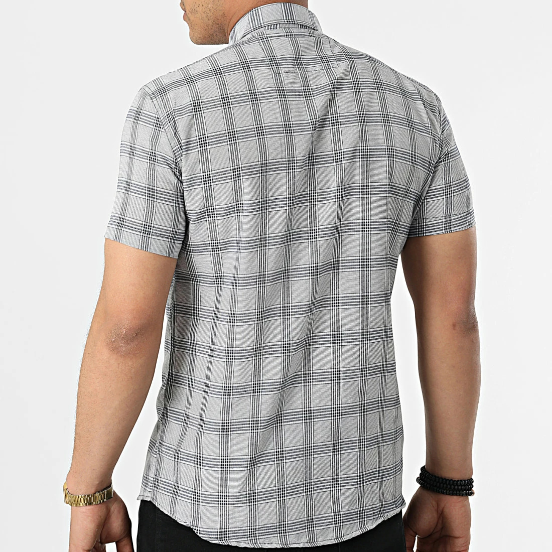 Offres ✨ Chemise Manches Courtes A Carreaux MCC-004 Gris Bleu Marine de Mackten 😉 6 Offres ✨ Chemise Manches Courtes A Carreaux MCC-004 Gris Bleu Marine de Mackten 😉 – Image 4