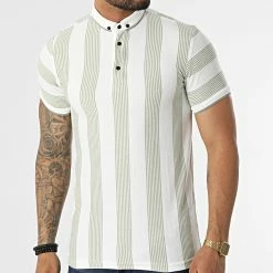 Offres 👏 Polo Manches Courtes 1823 Vert Blanc de Mackten 😍