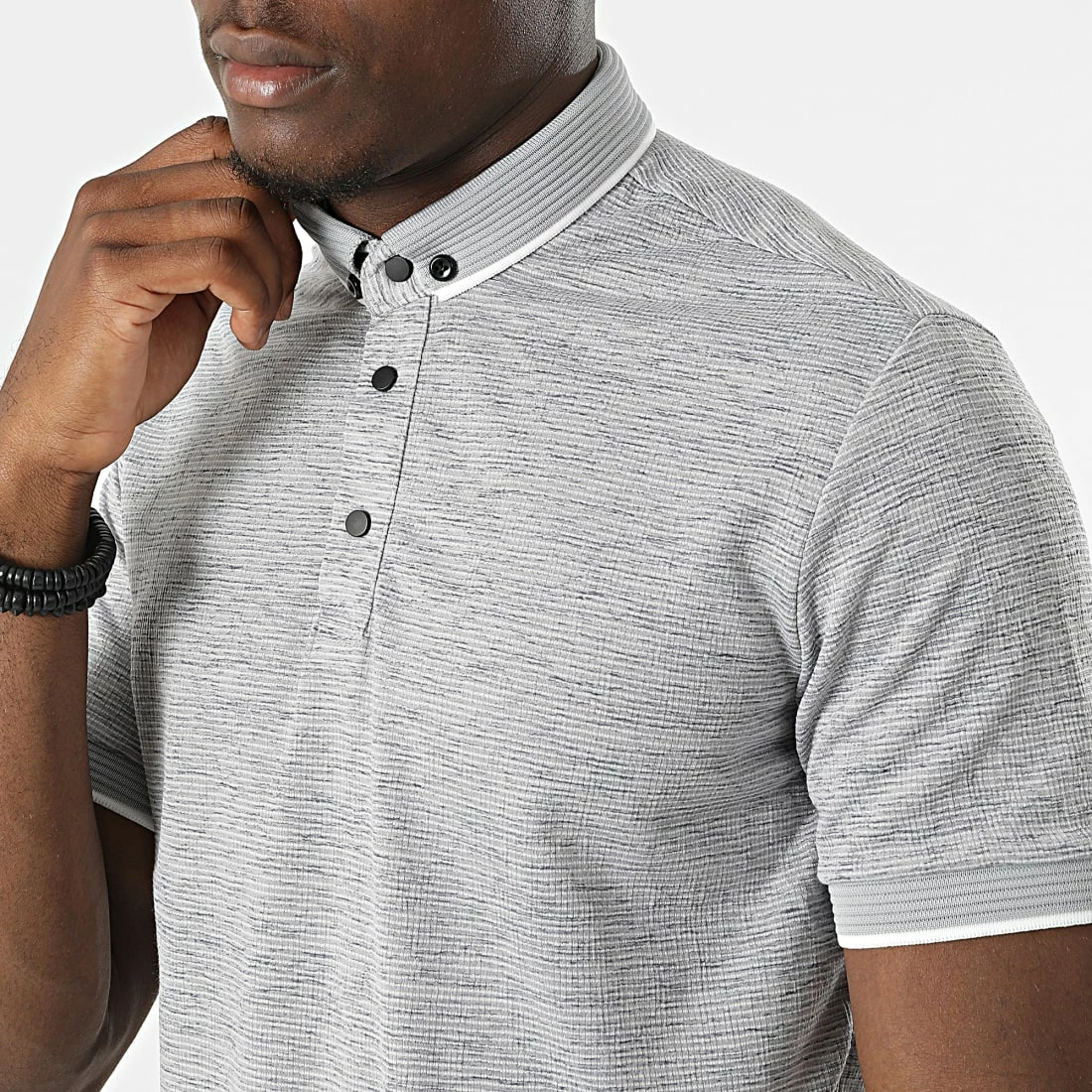 Remise 🎉 Polo Manches Courtes 1884 Gris Chiné de Mackten 🎁 4 Remise 🎉 Polo Manches Courtes 1884 Gris Chiné de Mackten 🎁 – Image 2