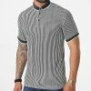 Vente flash 😍 Polo Manches Courtes A Rayures 1921 Gris Anthracite Blanc de Mackten 💯