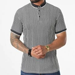 Vente flash 😍 Polo Manches Courtes A Rayures 1921 Gris Anthracite Blanc de Mackten 💯 -Promos Mackten Magasin mackten 324327 1921 ANTHRA 20220701T154947 03