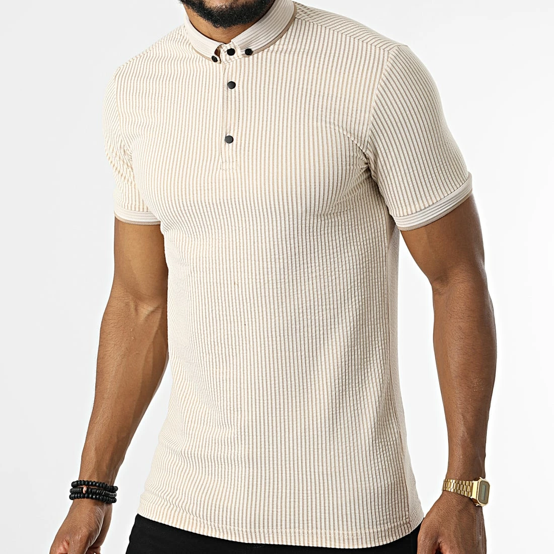 Offres 🔔 Polo Manches Courtes 1916 Beige de Mackten ⭐ 3 Offres 🔔 Polo Manches Courtes 1916 Beige de Mackten ⭐