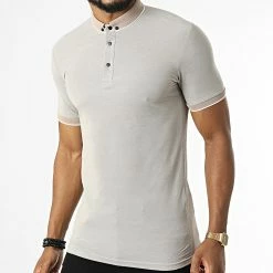 Meilleure affaire 👍 Polo Manches Courtes 1025 Beige de Mackten 😍