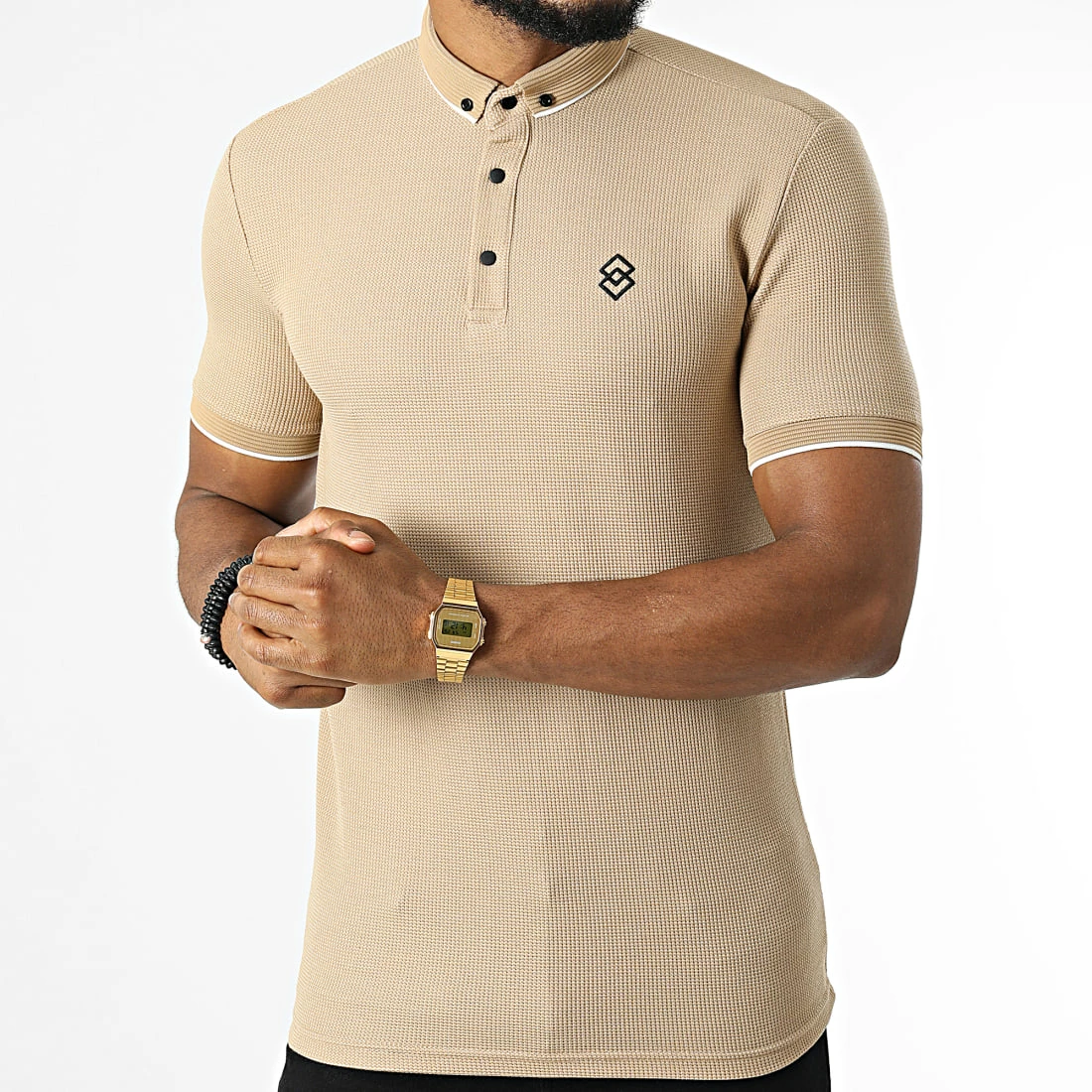 Promo 👍 Polo Manches Courtes 1928 Beige de Mackten ⌛ 5 Promo 👍 Polo Manches Courtes 1928 Beige de Mackten ⌛ – Image 3