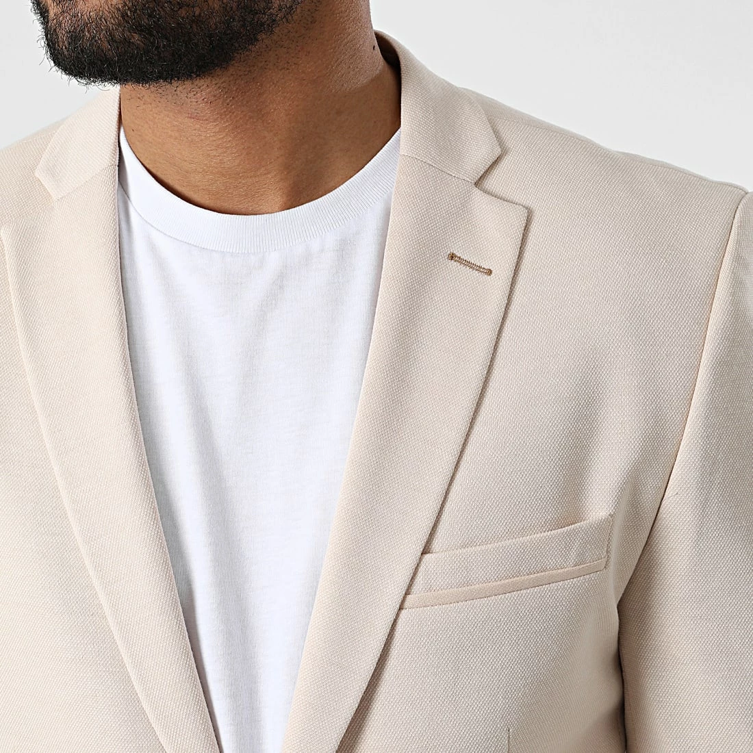 Promo ⭐ Veste Blazer MKB822 Beige de Mackten ⌛ 4 Promo ⭐ Veste Blazer MKB822 Beige de Mackten ⌛ – Image 2