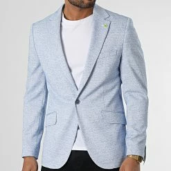 Remise 👏 Veste Blazer K018 Bleu Clair de Mackten 😉 -Promos Mackten Magasin mackten 325971 K018 CIEL 20221110T153014 03