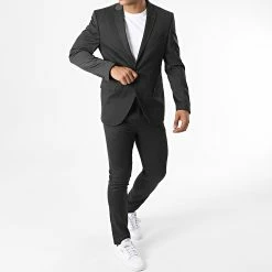 Coupon ⭐ Costume 2 Pièces 28009 Gris Anthracite Chiné de Mackten ⌛