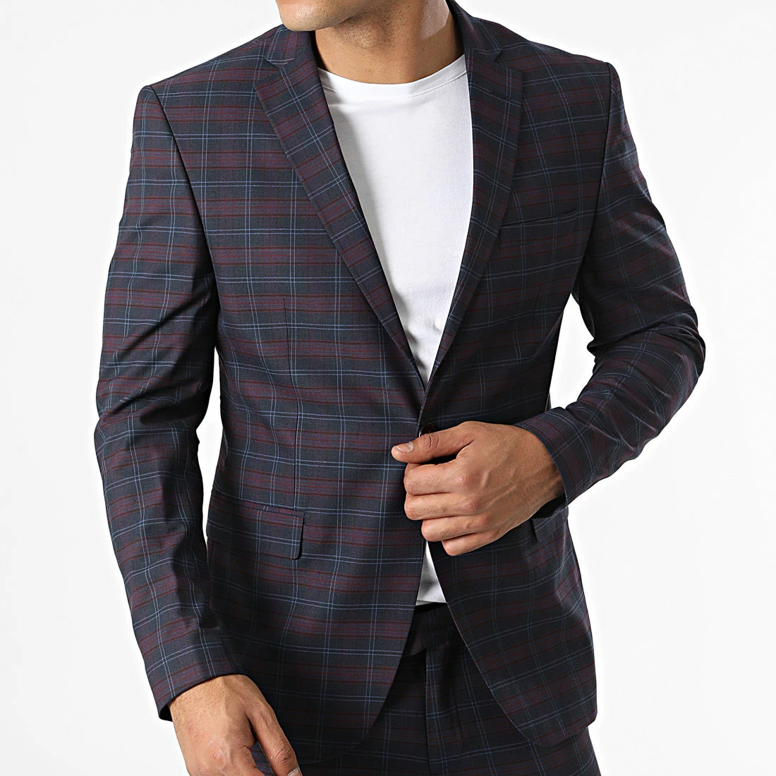 Grosses soldes 🎁 Costume 2 Pièces A Carreaux 28046 Bleu Marine Bordeaux de Mackten ❤️ 4 Grosses soldes 🎁 Costume 2 Pièces A Carreaux 28046 Bleu Marine Bordeaux de Mackten ❤️ – Image 2