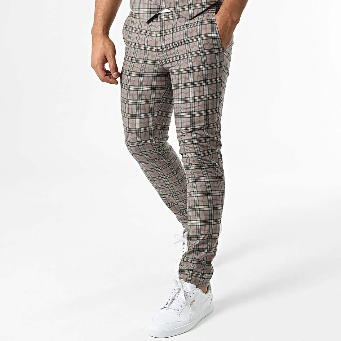 Grosses soldes 👍 Costume 3 Pièces A Carreaux 28042 Beige de Mackten 😉 6 Grosses soldes 👍 Costume 3 Pièces A Carreaux 28042 Beige de Mackten 😉 – Image 4