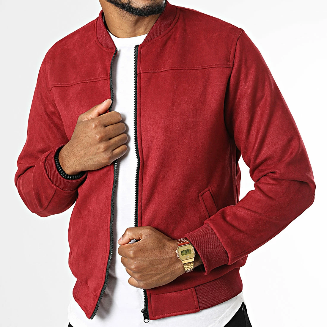 Meilleur prix 🎉 Veste Suedine MKTS04 Bordeaux de Mackten ✨ 3 Meilleur prix 🎉 Veste Suedine MKTS04 Bordeaux de Mackten ✨