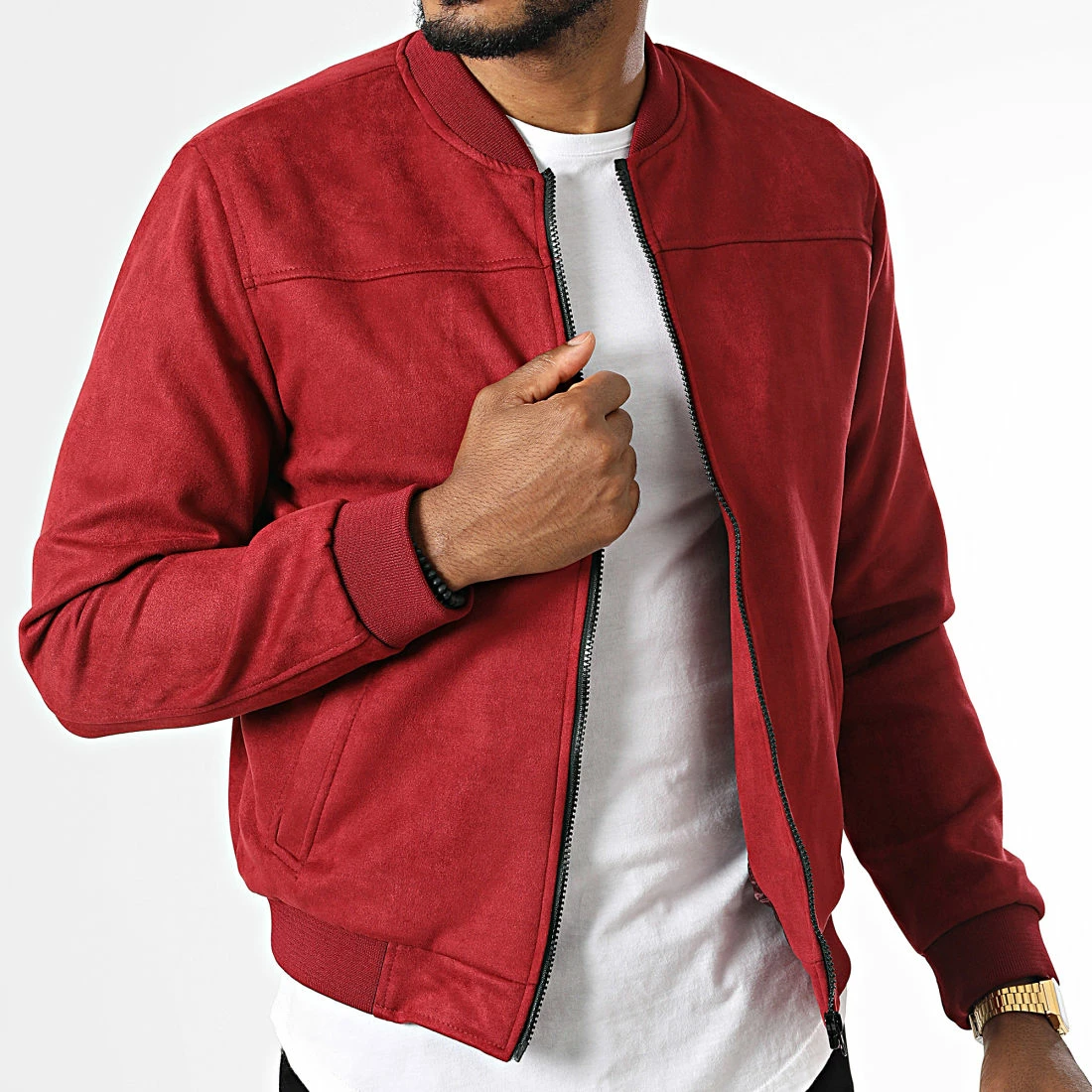 Meilleur prix 🎉 Veste Suedine MKTS04 Bordeaux de Mackten ✨ 5 Meilleur prix 🎉 Veste Suedine MKTS04 Bordeaux de Mackten ✨ – Image 3