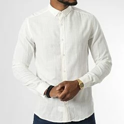 Grosses soldes 😍 Chemise Manches Longues ML602EC Blanc Cassé de Mackten 💯 -Promos Mackten Magasin mackten 335035 ML602EC 20220905T155815 03