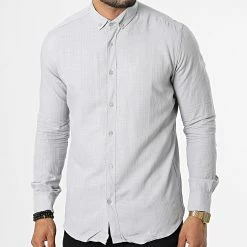 Promos Mackten Magasin 41 Acheter 😍 Chemise Manches Longues ML602 Gris de Mackten 🤩