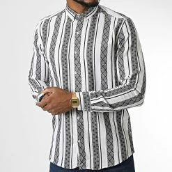 Top 10 🤩 Chemise Manches Longues A Rayures ML603 Noir Blanc de Mackten 🧨 -Promos Mackten Magasin mackten 335060 ML603N 20220905T155832 03