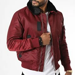 Offres 🎁 Veste Bomber Col Fourrure MKB31 Bordeaux de Mackten 🛒 -Promos Mackten Magasin mackten 337110 MKB31 BURGUNDY 20220916T160020 03