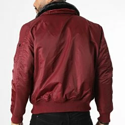 Offres 🎁 Veste Bomber Col Fourrure MKB31 Bordeaux de Mackten 🛒 -Promos Mackten Magasin mackten 337110 MKB31 BURGUNDY 20220916T160021 04