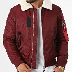 Meilleure affaire 😀 Veste Bomber Col Fourrure MKB16 Bordeaux de Mackten 🎉 -Promos Mackten Magasin mackten 337111 MKB16 BURGUNDY 20220916T150940 03