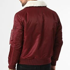 Meilleure affaire 😀 Veste Bomber Col Fourrure MKB16 Bordeaux de Mackten 🎉 -Promos Mackten Magasin mackten 337111 MKB16 BURGUNDY 20220916T150942 04