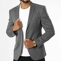 Meilleure vente 💯 Veste Blazer 28007 Gris Anthracite Chiné de Mackten ⌛