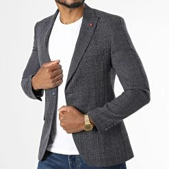 Budget ⌛ Veste Blazer Kalip77 Bleu Marine Chiné de Mackten 😍