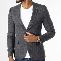 Budget ⌛ Veste Blazer Kalip77 Bleu Marine Chiné de Mackten 😍 -Promos Mackten Magasin mackten 337160 KALIP77 NAVY 20220919T154200 03