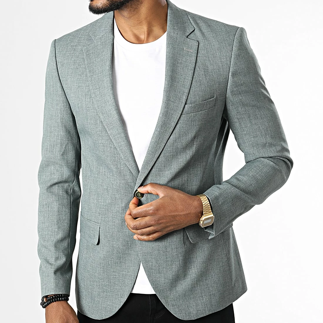 Promo 😉 Veste Blazer 1031 Vert Chiné de Mackten 😍 5 Promo 😉 Veste Blazer 1031 Vert Chiné de Mackten 😍 – Image 3