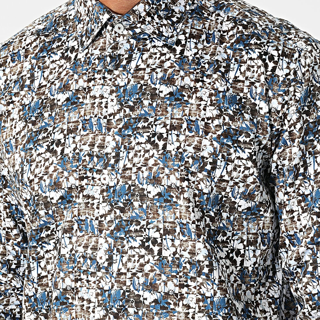 Tout neuf ✨ Chemise Manches Longues Floral M6601-3 Blanc Marron Bleu de Mackten 🔔 4 Tout neuf ✨ Chemise Manches Longues Floral M6601-3 Blanc Marron Bleu de Mackten 🔔 – Image 2