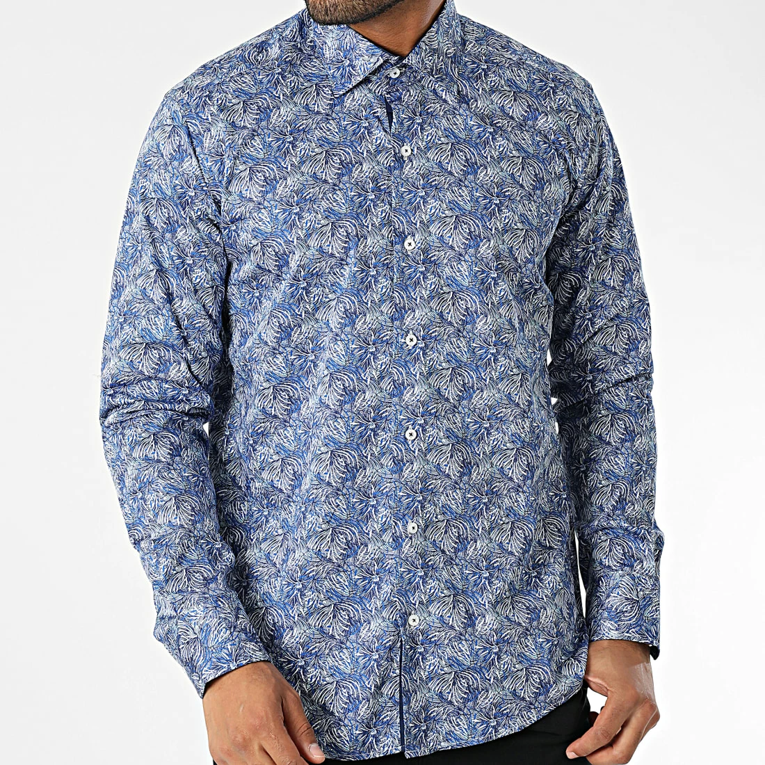 Meilleure vente 🌟 Chemise Manches Longues Floral M6601-1 Bleu Marine de Mackten ✔️ 5 Meilleure vente 🌟 Chemise Manches Longues Floral M6601-1 Bleu Marine de Mackten ✔️ – Image 3