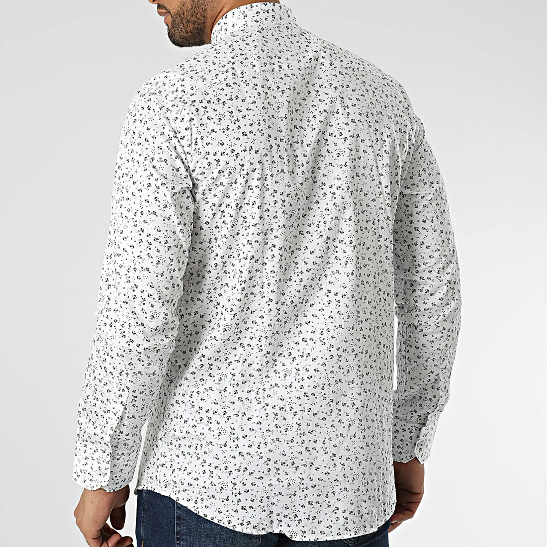 Sortie 🥰 Chemise Manches Longues Floral M6601-8 Blanc de Mackten 🧨 5 Sortie 🥰 Chemise Manches Longues Floral M6601-8 Blanc de Mackten 🧨 – Image 4