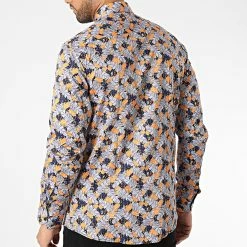 Coupon 🌟 Chemise Manches Longues Floral M6601-9 Bleu Orange de Mackten 🎉 -Promos Mackten Magasin mackten 343084 M6601 9 20221020T135455 04